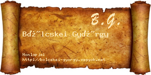 Bölcskei György névjegykártya